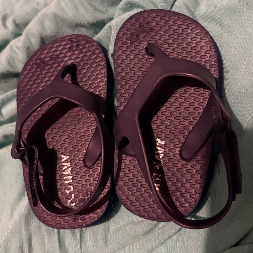 Navy Blue Sandals with Textured Sole